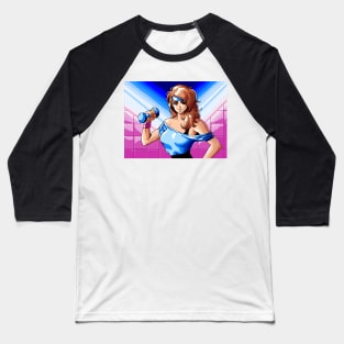 80s fitness pixel girl Baseball T-Shirt